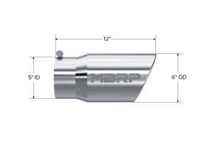 MBRP - MBRP Universal Tip 6 O.D. Angled Rolled End 5 inlet 12 length - T5075 - Image 5
