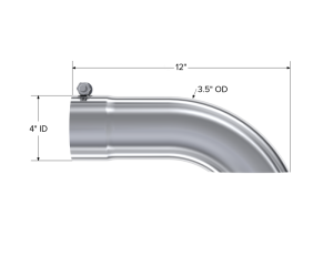 MBRP - MBRP Universal Tip 3.5in O.D. Turn Down 3.5in inlet 12 length - T5080 - Image 5