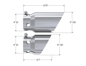 MBRP - MBRP 2008 Ford F250/350/450 6.4 L 4 inlet 5 Tip Cover Set - 6 and 9 in length - T5111 - Image 5