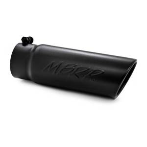 MBRP - MBRP Universal Tip 4 O.D. Angled Rolled End 3.5 inlet 10 length- Black Finish - T5112BLK - Image 4