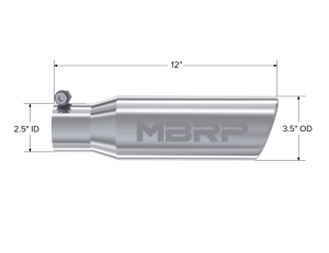 MBRP - MBRP Universal Tip 3in O.D. Angled Rolled End 2 inlet 10 length - T5113 - Image 5
