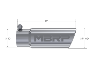 MBRP - MBRP Universal Tip 3in O.D. Angled Rolled End 3 inlet 10 length - T5115 - Image 5