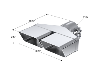MBRP - MBRP Universal Tip 8inx 2.375in ID Rectangle 2.5in O.D. inlet 8.25in length T304 - T5118 - Image 5
