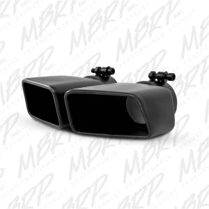 MBRP - MBRP Universal Tip 4.75inx 3in Rectangle Angled Cut 3in O.D. inlet Pass. Side 7.375in length Black - T5120BLK - Image 1