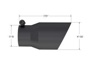 MBRP - MBRP Tip 3in Round x 4in Inlet OD Dual Walled Angled Black Tip - Fits all 3in Exhausts - T5122BLK - Image 4