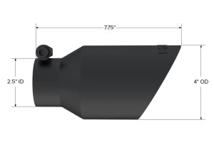MBRP - MBRP Universal 4in OD Dual Wall Angled 2.5in Inlet 8in Length Exhaust Tip - Black - T5123BLK - Image 4