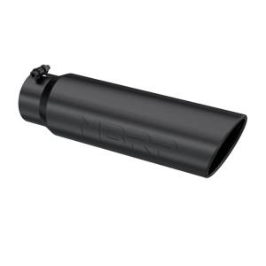 MBRP - MBRP Universal 5in OD Angled Rolled End 4in Inlet 18in Length Black Finish Exhaust Tip - T5124BLK - Image 3