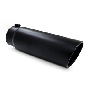 MBRP - MBRP Universal Tip 6in OD Angled Rolled End 5in Inlet 18in Length Black Finish Exhaust - T5125BLK - Image 3