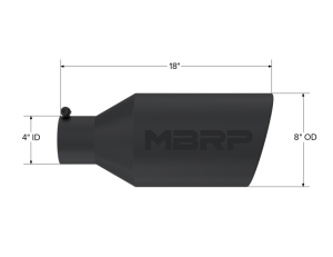 MBRP - MBRP Universal Tip 8in O.D. Rolled End 4in inlet 18in length Black - T5128BLK - Image 5