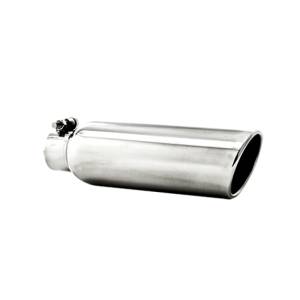 MBRP - MBRP Universal Tip 3.5in OD 2.25in Inlet 12in L Angled Cut Rolled End Clampless No-Weld T304 - T5147 - Image 1