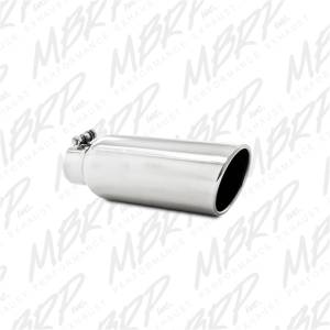 MBRP - MBRP Universal Tip 4in OD 2.5in Inlet 12in Length Angled Cut Rolled End Clampless No-Weld T304 - T5150 - Image 2