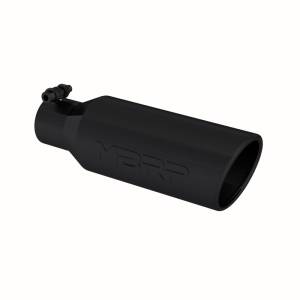 MBRP - MBRP Universal Tip 4in O.D. Angled Rolled End 2.5in inlet 12in length Black - T5150BLK - Image 1