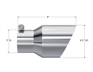 MBRP - MBRP Universal Tip 4.5in O.D. Dual Wall Angled 3in inlet 8in length T304 - T5151 - Image 4