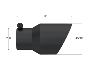 MBRP - MBRP Universal Tip 4.5in OD 3in Inlet 8in Length Dual Walled Angled Exhaust Tip - Black - T5151BLK - Image 4