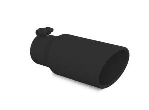 MBRP - MBRP Universal Tip 4in OD 3in Inlet 10in Length Angled Rolled End Black - T5155BLK - Image 2
