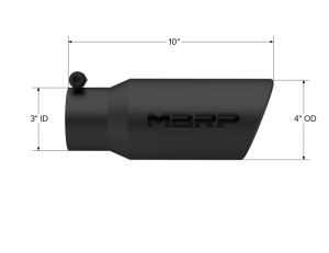 MBRP - MBRP Universal Tip 4in OD 3in Inlet 10in Length Angled Rolled End Black - T5155BLK - Image 5