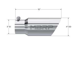 MBRP - MBRP Universal Tip 4in OD 3in Inlet 10in Length Dual Wall Angled End T304 - T5156 - Image 5