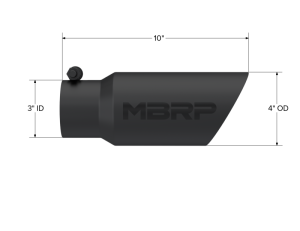 MBRP - MBRP Universal Tip 4in OD 3in Inlet 10in Length Dual Wall Angled End Black - T5156BLK - Image 5