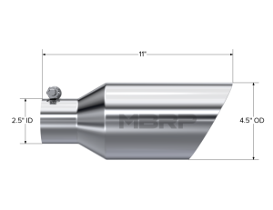 MBRP - MBRP Universal Tip 4.5 O.D. Dual Walled Angled Rolled End 2.5 Inlet 12in Length - T304 - T5161 - Image 4