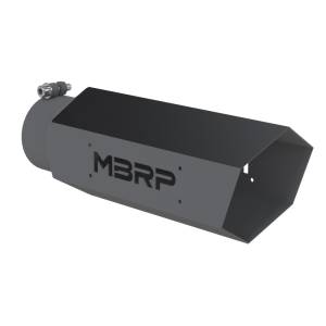 MBRP - MBRP Universal Hex Tip 4in Inlet 16in Length w/o Logo - Black Coated - T5165BLK - Image 1
