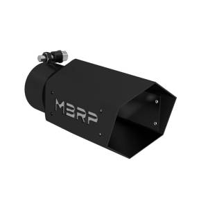 MBRP - MBRP Universal 4in Hex Tip 3in Inlet 10in Length w/ Logo - Black Coated - T5169BLK - Image 1