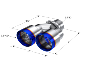 MBRP - MBRP Universal T304 SS Dual Burnt End Tip 3.5in OD/2.5in Inlet - T5170BE - Image 2