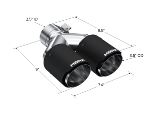 MBRP - MBRP Universal Carbon Fiber Dual Tip 3.5in OD/2.5in Inlet - T5171CF - Image 2