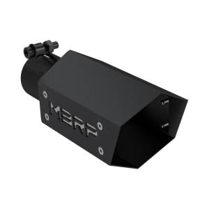 MBRP - MBRP Universal 4in Hex Tip 2.5in Inlet 10in Length w/ Logo - Black Coated - T5173BLK - Image 1