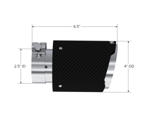 MBRP - MBRP Universal Carbon Fiber Tip 4in OD/2.5in Inlet/6.5in L - T5176CF - Image 2