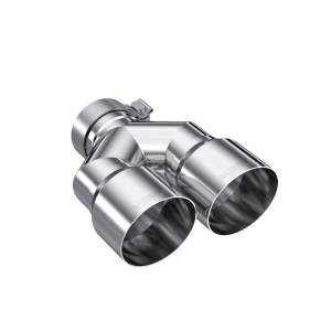 MBRP - MBRP 3in ID / Dual 4in OD Out Staggered L 9.37in / R 9.87in Single Wall T304 SS Univ Exhaust Tip - T5183 - Image 1