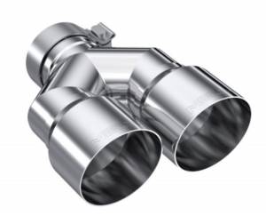 MBRP - MBRP 3in ID / Dual 4in OD Out Staggered L 9.37in / R 9.87in Single Wall T304 SS Univ Exhaust Tip - T5183 - Image 4