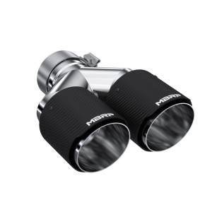 MBRP - MBRP 3in ID / Dual 4in OD Out Staggered L 9.37in / R 9.87in Dual Wall Carbon Fiber Univ Exhaust Tip - T5183CF - Image 1