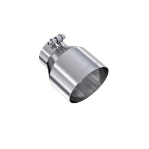 MBRP - MBRP Universal T304 Stainless Steel Tip, 3in ID / 5in OD Out / 6.5in Length / Angle Cut Single Wall - T5184 - Image 1