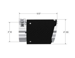 MBRP - MBRP Universal Carbon Fiber Tip 3in ID / 4in OD Out / 6.13in Length Angle Cut Dual Wall - T5188CF - Image 4