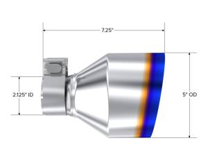 MBRP - MBRP T304 SS Burnt End Tip 2.125inID, 5inOD Out, 7.25in Length, Pair 17-25 BRZ / GR86 - T5202BE - Image 2