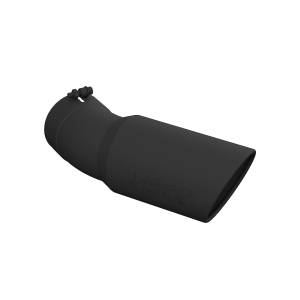 GI Parts and Bundles - MBRP Exhaust Tip, 6 O.D., Angled Rolled End, 5 inlet, 15 1/2 in length, 30 degree bend, Black T5154 BLK