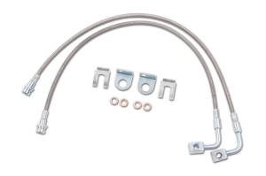 Zone Offroad 07-18 Jeep Wrangler JK Front 4-6in Stainless Brake Lines - ZONJ5403