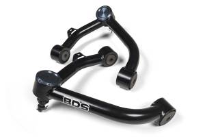 BDS Suspension Increase wheel travel by upgrading the aluminum or stamped steel OE upper control arms (UCA) on your 2014-2018 Chevy Silverado or GMC Sierra 1500 to BDS performance. Specially designed for leveled and lifted applications, these arms are