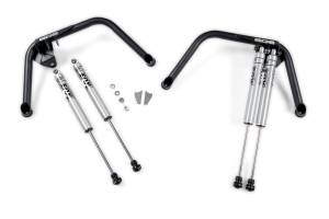 BDS Suspension Improve the performance of your 4WD 2014-2018 Ram 2500 or 2013-2018 Ram 3500 by installing dual shocks on your lifted truck. This new shock hoop setup allows for the installation of dual front shocks at each corner for improved dampening