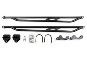 BDS Suspension Improve traction on your 2003-2013 Ram 2500 or 2003-2018 Ram 3500 4WD (with 4 inch diameter axle tube) with a BDS Fixed length tubular traction bars. Fabricated from 1.25-inch OD x 1/8-inch wall steel tubing with durometer specific polyu