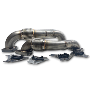 DHD 300-124K Driver & Passenger Stainless Steel LB7 Up Pipe Set OE Length 2001-2004
