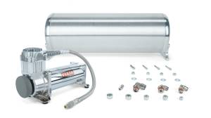 Air Lift 18in FLO Tank w/ Viair 444c Compressor (Incl. Fittings & Tank Mounting Hardware) - 27762