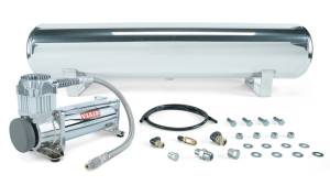 Air Lift 4 Gal. Polished Tank w/ Viair 444c Chrome Compressor (Incl. Fittings & Mounting Hardware) - 27802