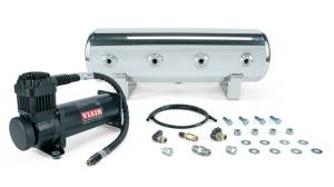 Air Lift 2.5 Gal. Polished Tank w/ Viair 444b Blk Compressor (Incl. Fittings & Mounting Hardware) - 27805