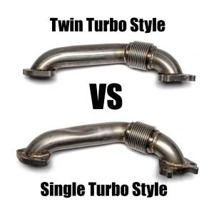 Wehrli Custom Fabrication - Wehrli 2001-2004 LB7 Duramax 2" Stainless Twin Turbo Up Pipe Kit for OEM or WCFab Manifolds w/ Gaskets - Image 2