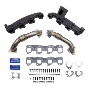 Wehrli Custom Fabrication - WCFab 2017-2026 L5P Duramax Billet Exhaust Manifold & 2" Stainless Up Pipe Kit - WCF100226 - Image 1