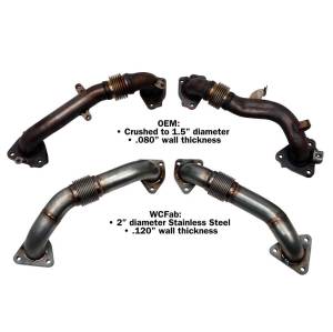 Wehrli Custom Fabrication - WCFab 2017-2026 L5P Duramax 2" Stainless Up Pipe Kit for OEM or WCFab Manifolds w/ Gaskets - WCF100624 - Image 2