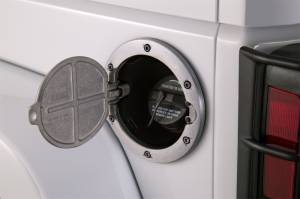 AMP Research - AMP Research 2007-2017 Jeep Wrangler JK 2/4 Door Fuel Door - Brushed - 73000-00A - Image 3