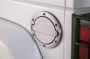 AMP Research - AMP Research 2007-2017 Jeep Wrangler JK 2/4 Door Fuel Door - Brushed - 73000-00A - Image 4