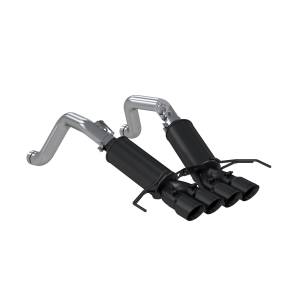 MBRP - MBRP Exhaust 3in. Dual Muffler Axle Back; with Quad 4in. Dual Wall Tips; Black - S7030BLK - Image 1